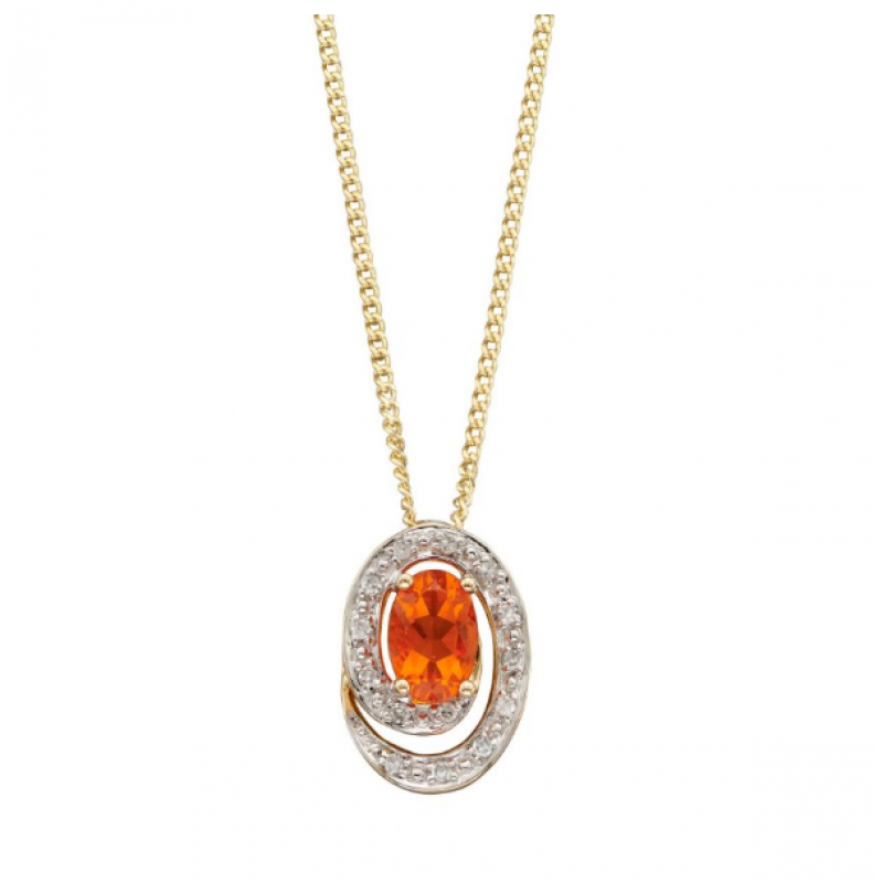 New Collection Alluring Fire Opal Pendant 